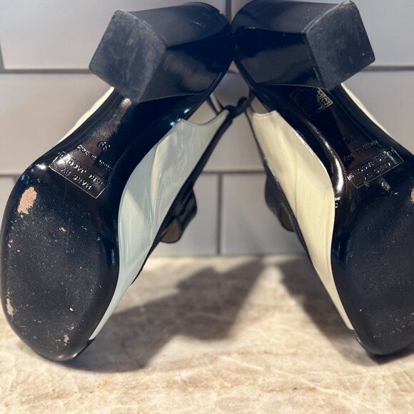 2000s MARC BY MARC JACOBS Black & White Patent Leather Heels 39EU 8.5 US Italy - Picture 6 of 8